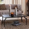 Jake Coffee Table - Curved Leg - Black - Recycled Wood and Metal