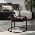 Wheel Coffee Table - Round - Black - Ash Wood and Metal