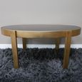 Coffee Table - Oval - Black and Gold - Glass and Metal