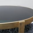 Coffee Table - Oval - Black and Gold - Glass and Metal