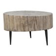 Coffee Table - Large - Rustic Natural - Elm Wood and Metal
