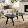 Adam Coffee Table - Oval - Tapered Leg - Black - Wood