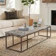 Industrial Coffee Table - Large - Natural and Black - Reclaimed Wood and Metal