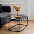Magra Coffee Table - Oval - Black - Marble and Metal