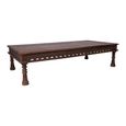 Carved Coffee Table - Brown - Wooden