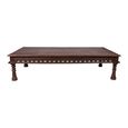 Carved Coffee Table - Brown - Wooden