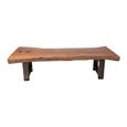 Coffee Table - Live Edge - Brown - Mango Wood and Metal