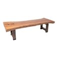 Coffee Table - Live Edge - Brown - Mango Wood and Metal