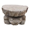 Hand Carved Coffee Table - Abstract - Turtle Base - Natural - Elm Wood