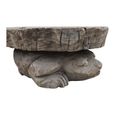 Hand Carved Coffee Table - Abstract - Turtle Base - Natural - Elm Wood