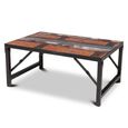 Industrial Coffee Table - Multi Colored - Teak Wood and Metal