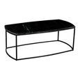 Magra Coffee Table - Oval - Black - Marble and Metal