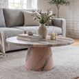 Carrara Coffee Table - Round - Pink and Green - Marble