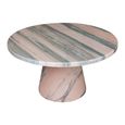 Carrara Coffee Table - Round - Pink and Green - Marble