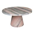 Carrara Coffee Table - Round - Pink and Green - Marble
