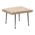 Coffee Table - Live Edge - Rustic Natural - Elm Wood and Metal Leg