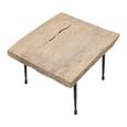 Coffee Table - Live Edge - Rustic Natural - Elm Wood and Metal Leg