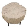 Tree Stump Coffee Table - Live Edge - Tapered Leg - Rustic Natural - Elm Wood