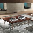 Bellagio Coffee Table - High Gloss Walnut - Wooden and Metal