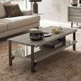 Jupiter Coffee Table - Eco Stone and High Gloss Pearl Line