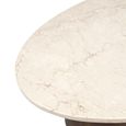 Brix Duno Bottecino Coffee Table - Oval - Low - Chestnut - Ceramic and Mango Wood