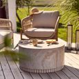 Bonn Outdoor Coffee Table - Round - Fluted Base - Cream - Fiberglass