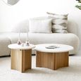 Motril Coffee Table - Set of 2 - Round - White and Natural