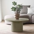 Nagano Coffee Table - Round - Pedestal Base - Sage Green - Concrete