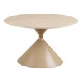 Annecy Coffee Table - Round - Hourglass Base - Beige - Ceramic and Metal