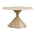 Annecy Coffee Table - Round - Hourglass Base - Beige - Ceramic and Metal