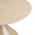 Annecy Coffee Table - Round - Hourglass Base - Beige - Ceramic and Metal