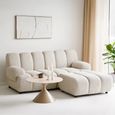 Annecy Coffee Table - Round - Hourglass Base - Beige - Ceramic and Metal