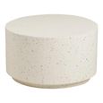 Bonn Coffee Table - Round - Off White Terrazzo Effect - Drum Base - Fiberglass