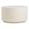 Bonn Coffee Table - Round - Off White Terrazzo Effect - Drum Base - Fiberglass