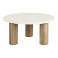 Fondi Coffee Table - Round - Cylinder Legs - Cream and Brown