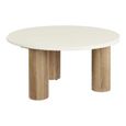 Fondi Coffee Table - Round - Cylinder Legs - Cream and Brown