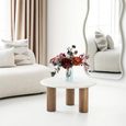 Fondi Coffee Table - Round - Cylinder Legs - Cream and Brown