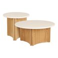 Motril Coffee Table - Set of 2 - Round - White and Natural