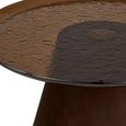 Orvieto Coffee Table - Round - Dark Brown - Rippled Glass and Wood