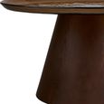 Orvieto Coffee Table - Round - Dark Brown - Rippled Glass and Wood