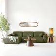 Orvieto Coffee Table - Round - Dark Brown - Rippled Glass and Wood