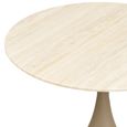 Pienza Coffee Table - Round - Khaki - Glass and Metal