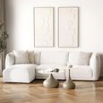 Pienza Coffee Table - Set of 2 - Round - Khaki - Glass and Metal