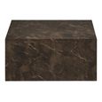 Prague Block Coffee Table - Dark Brown - Marble Effect