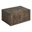 Prague Block Coffee Table - Dark Brown - Marble Effect