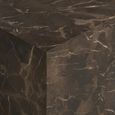 Prague Block Coffee Table - Dark Brown - Marble Effect