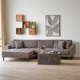 Prague Block Coffee Table - Dark Brown - Marble Effect