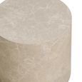Prague Coffee Table - Set of 2 - Round - Drum Base - Beige - Marble Effect