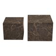 Prague Cube Coffee Table - Set of 2 - Square - Dark Brown - Marble Effect