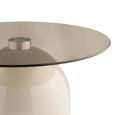 Ravello Coffee Table - Round - Sculptural Base - Grey and Beige - Tempered Glass and Metal